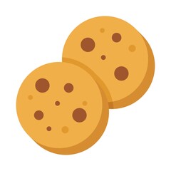birthday or new born baby related chocolate chip biscuits with chocolate balls vectors in flat style,