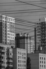 City buildings in anarchy