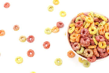 colorful cereal and milk 