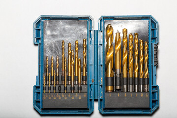 set of drill bit tools in the box