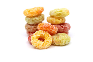 colorful cereal and milk 