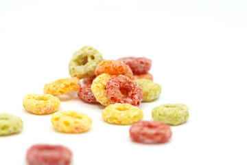 colorful cereal and milk 