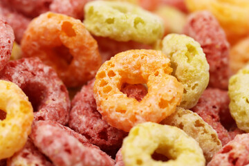 colorful cereal and milk 