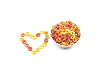 colorful cereal and milk 