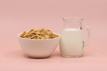 colorful cereal and milk 