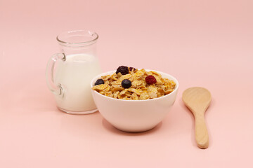 colorful cereal and milk 