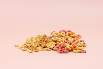 colorful cereal and milk 