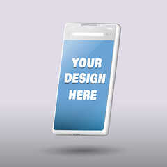 Smartphone blank screen, phone mockup, Template for infographics or presentation design interface