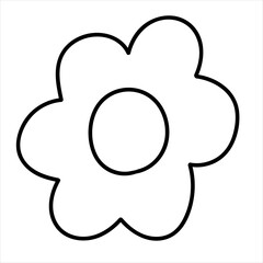 abstract flower, vector kids picture in doodle style, coloring book