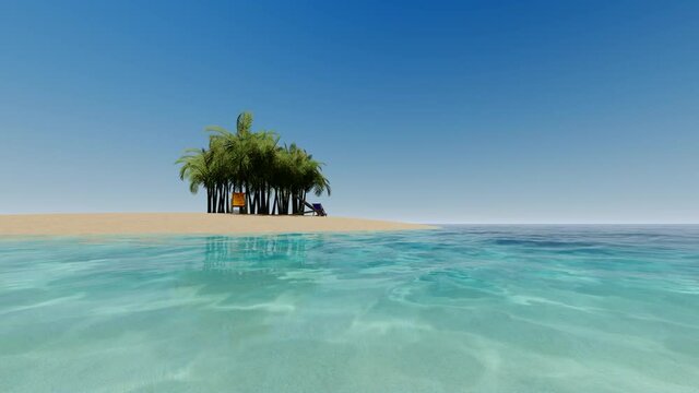 Tropical island. Summer vacation. Sea landscape. Beautiful tropical beach banner. 4k