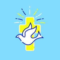 Religious Icon with cross and dove