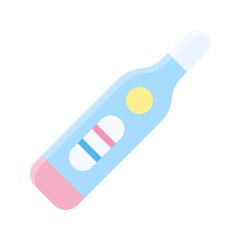 baby shower related medical thermometer for baby temperature check vector in flat style,
