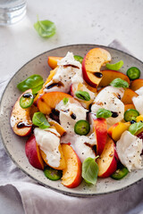 Fresh Summer Salad with Peaches and Buratta Cheese