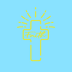 Simple cross with Faith Word Vector Icon
