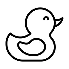 baby shower related cute rubber duck for small baby playing vector in lineal style,
