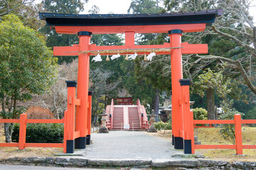 Fototapeta na wymiar Niutsuhime Shrine in Katsuragi, Wakayama, Japan. It is part of the 