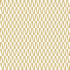 Geometric vector pattern with golden and white triangles. Geometric modern ornament. Seamless abstract background