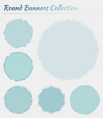 Colorful round abstract shapes. Circular backgrounds in teal colors. Awesome vector illustration.