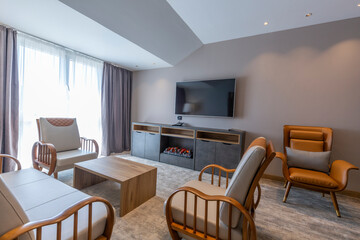 Fototapeta premium Interior of a luxury hotel apartment living room