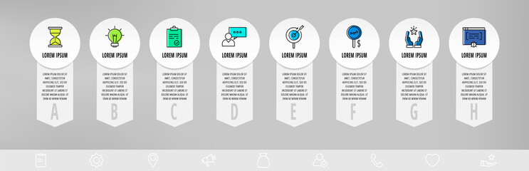 Infographics with 8 circles and arrows. Modern vector template. Can be used for eight diagrams, business, web, banner, flowchart, info graph, content, chart, processes diagram