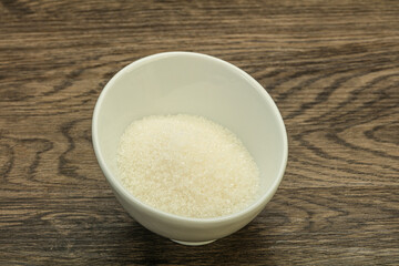 White sugar in the bowl