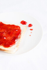 Strawberry jam jelly on toast