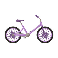 Child bicycle isolated cartoon icon. Vector illustration children bike on white background. Vector cartoon icon child bicycle.