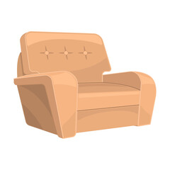 Home armchair vector cartoon icon. Vector illustration comfortable chair on white background. Isolated illustration cartoon icon home armchair.