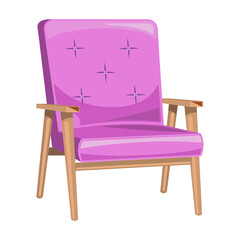 Home armchair vector cartoon icon. Vector illustration comfortable chair on white background. Isolated illustration cartoon icon home armchair.