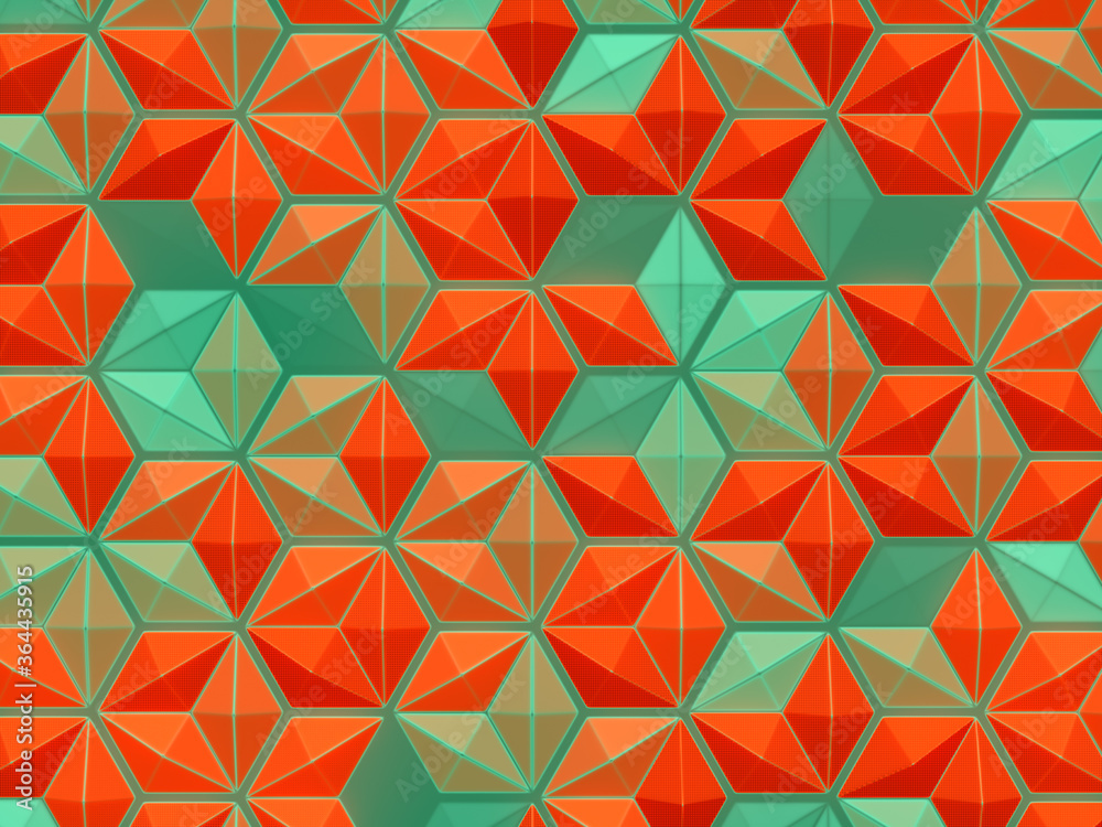 Aufkleber Modern background with honeycomb pattern. Abstract 3d rendering colored backdrop