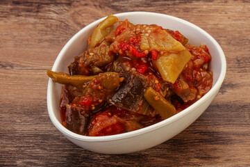Caucasian vegan cuisine - ajapsandali with vegetables