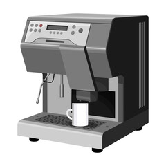 Coffee machine vector cartoon icon.Isolated illustration cartoon icon maker espresso. Vector illustration coffee machine on white background.