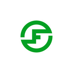 Round Line Letter Emblem Logotype F