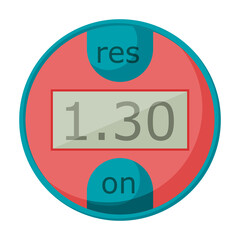 Kitchen timer vector cartoon icon. Vector illustration oven stopwatch on white background. Isolated cartoon illustration icon kitchen timer.