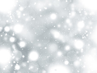 Abstract winter silver bokeh background with defocused circles
