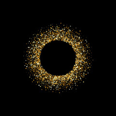 Yellow Sparkle Vector Black Background. Effect 