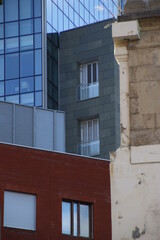 Facade of a modern building in the downtown of BIlbao