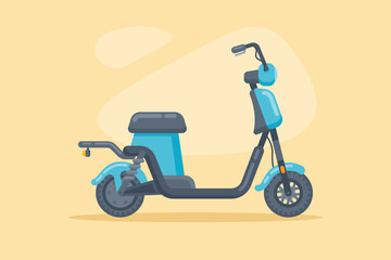 Modern electric bike or scooter. Flat style vector illustration.