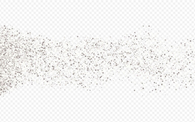 White Confetti Golden Transparent Background. 