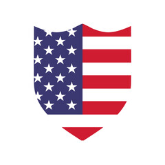 Shield with usa American flag icon