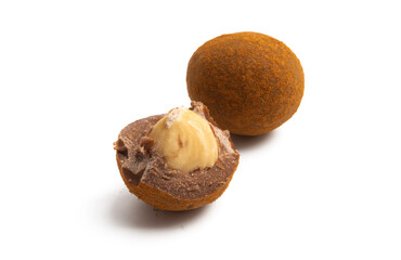 truffles with nuts isolated
