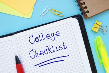 Business concept meaning College Checklist with sign on the piece of paper.