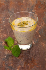 Pudding with chia and passion fruit