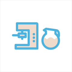 Obraz premium coffee brewer icon flat vector logo design trendy