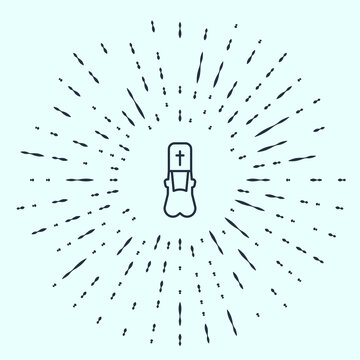 recommend clip art: Black line Priest icon isolated on grey background. Abstract circle random dots. Vector Illustration.
