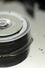 Elements of digital storage ssd closeup.