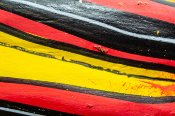 Painted multi-colored wood close-up