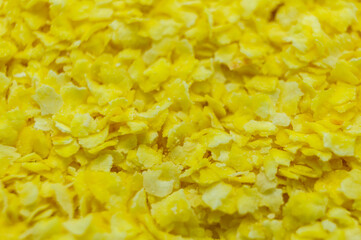 Corn flakes flour texture closeup