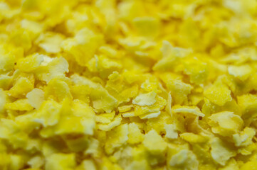 Corn flakes flour texture closeup