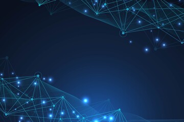 Big Data Visualization Background. Modern futuristic virtual abstract background. Science network pattern, connecting lines and dots. Global network connection .